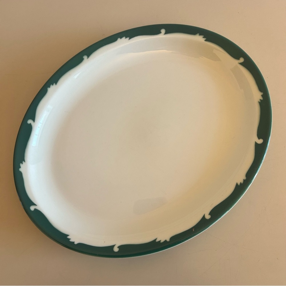 Vintage Syracuse China Platter 11 Inch Wintergreen Wave Pattern USA Made